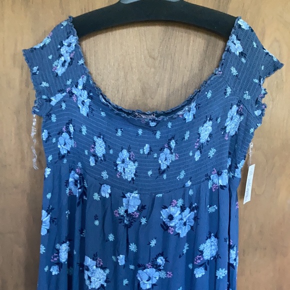 So off the shoulder smocked top floral print long dress XS or 2X jr - Picture 11 of 16